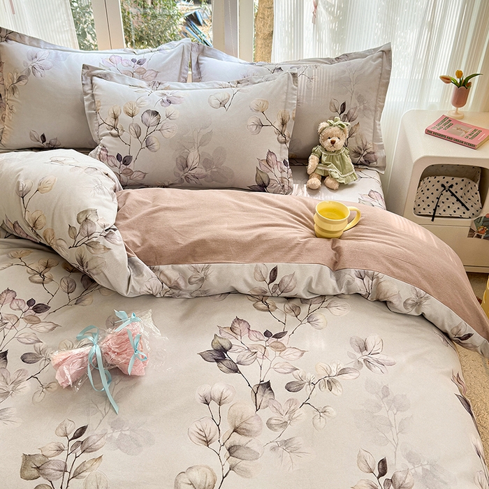 91家纺网 家纺一手货源 找家纺 拾物记 2025新款A类全棉纯棉加厚超柔磨毛四件套（提供 买家秀 质检报告和实验视频） 舒蔓枝