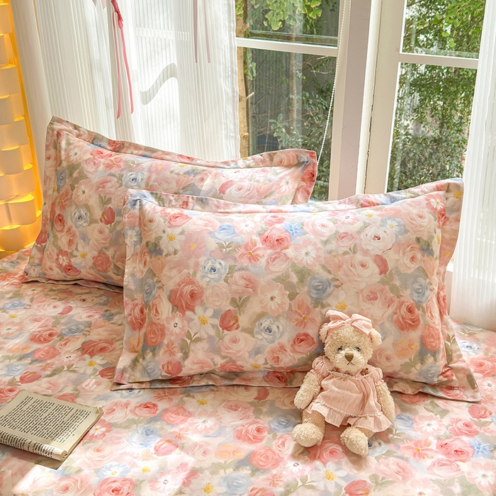 91家纺网 家纺一手货源 找家纺 拾物记 2025新款A类全棉纯棉加厚超柔磨毛四件套（提供 买家秀 质检报告和实验视频） 甜梦茶语