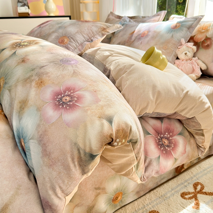 91家纺网 家纺一手货源 找家纺 拾物记 2025新款A类全棉纯棉加厚超柔磨毛四件套（提供 买家秀 质检报告和实验视频） 听妍