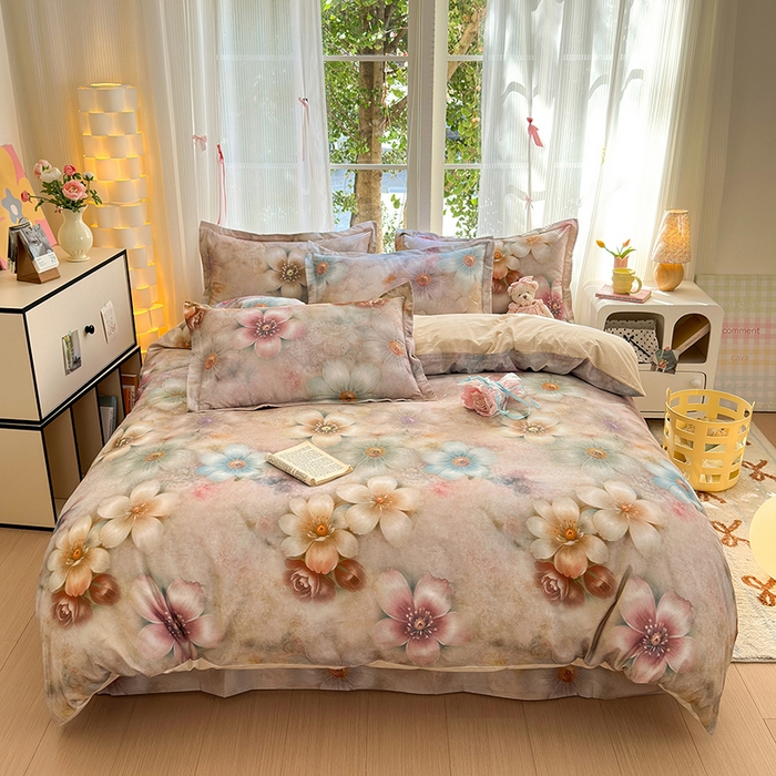 91家纺网 家纺一手货源 找家纺 拾物记 2025新款A类全棉纯棉加厚超柔磨毛四件套（提供 买家秀 质检报告和实验视频） 听妍