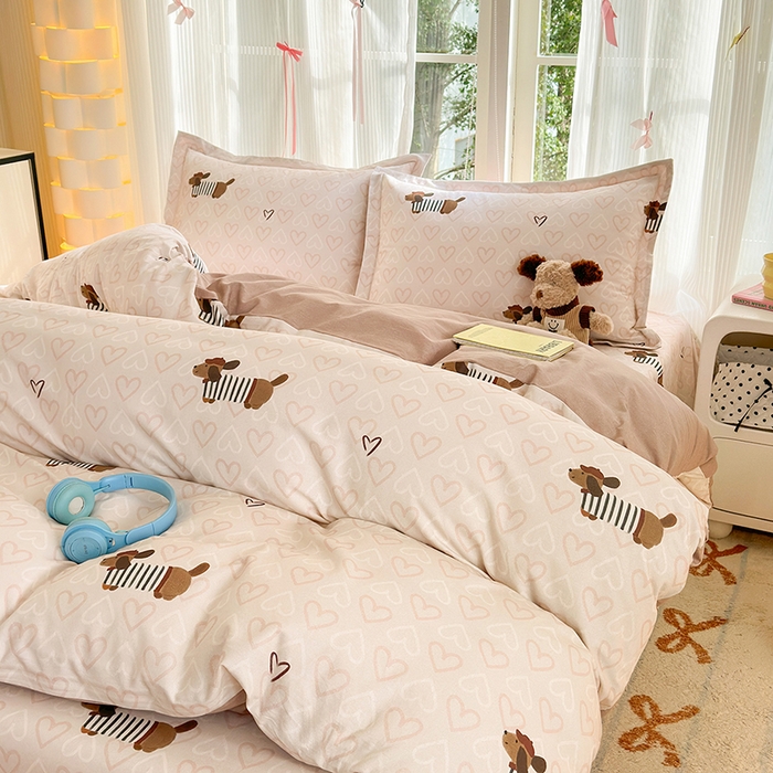 91家纺网 家纺一手货源 找家纺 拾物记 2025新款A类全棉纯棉加厚超柔磨毛四件套（提供 买家秀 质检报告和实验视频） 旺趣-米