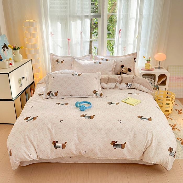 91家纺网 家纺一手货源 找家纺 拾物记 2025新款A类全棉纯棉加厚超柔磨毛四件套（提供 买家秀 质检报告和实验视频） 旺趣-米