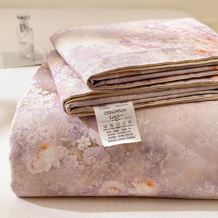 91家纺网 家纺一手货源 找家纺 拾物记 2025新款A类全棉纯棉加厚超柔磨毛四件套（提供 买家秀 质检报告和实验视频） 雾野花蝶