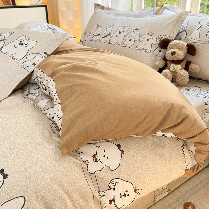 91家纺网 家纺一手货源 找家纺 拾物记 2025新款A类全棉纯棉加厚超柔磨毛四件套（提供 买家秀 质检报告和实验视频） 小奥汀-咖