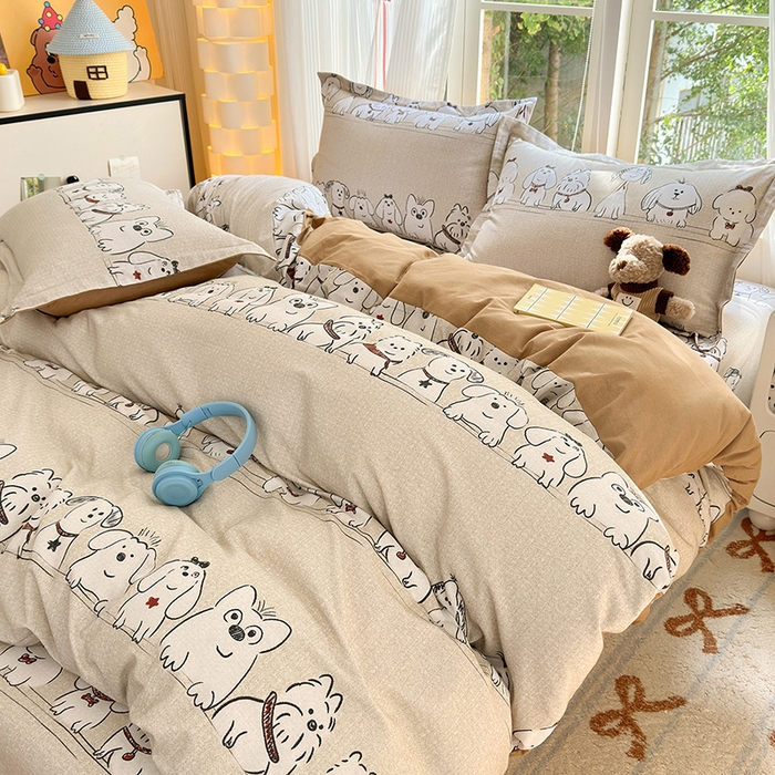 91家纺网 家纺一手货源 找家纺 拾物记 2025新款A类全棉纯棉加厚超柔磨毛四件套（提供 买家秀 质检报告和实验视频） 小奥汀-咖