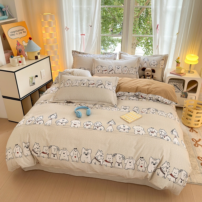 91家纺网 家纺一手货源 找家纺 拾物记 2025新款A类全棉纯棉加厚超柔磨毛四件套（提供 买家秀 质检报告和实验视频） 小奥汀-咖