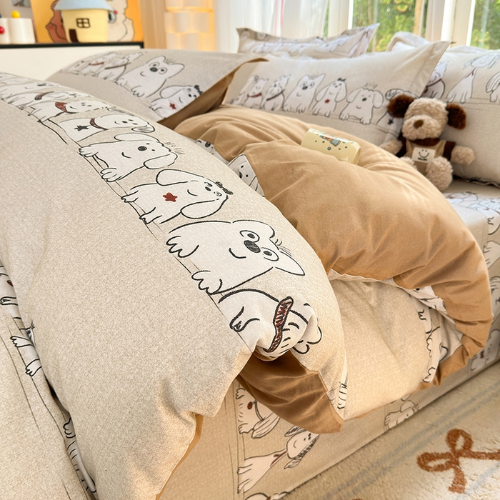 91家纺网 家纺一手货源 找家纺 拾物记 2025新款A类全棉纯棉加厚超柔磨毛四件套（提供 买家秀 质检报告和实验视频） 小奥汀-咖