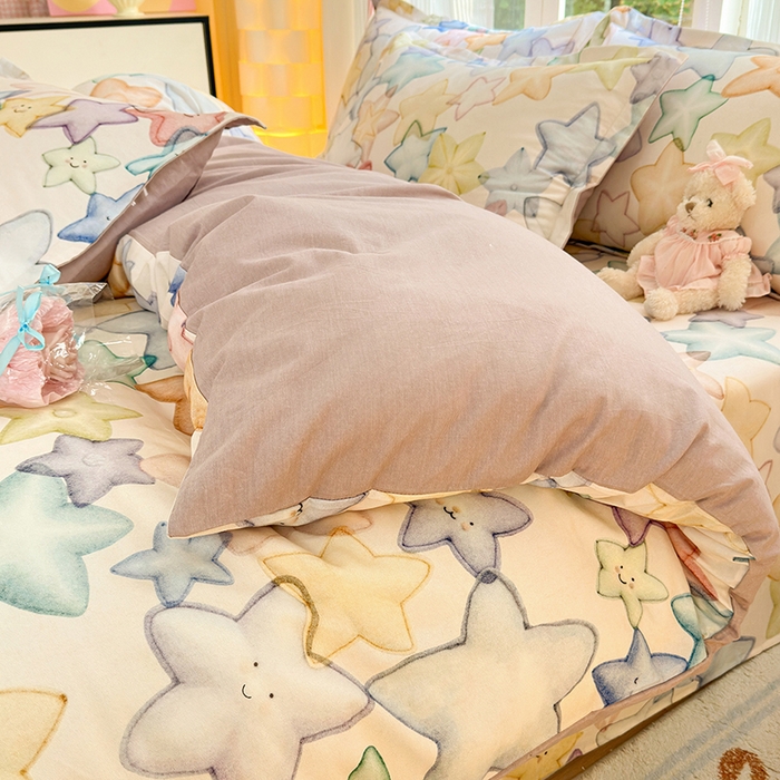 91家纺网 家纺一手货源 找家纺 拾物记 2025新款A类全棉纯棉加厚超柔磨毛四件套（提供 买家秀 质检报告和实验视频） 星晚-粉