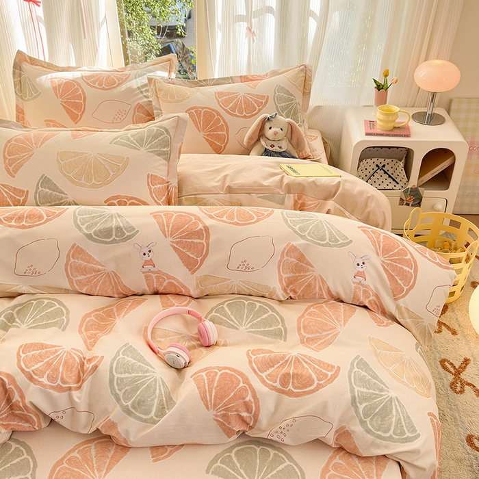 91家纺网 家纺一手货源 找家纺 拾物记 2025新款A类全棉纯棉加厚超柔磨毛四件套（提供 买家秀 质检报告和实验视频） 柚见玉