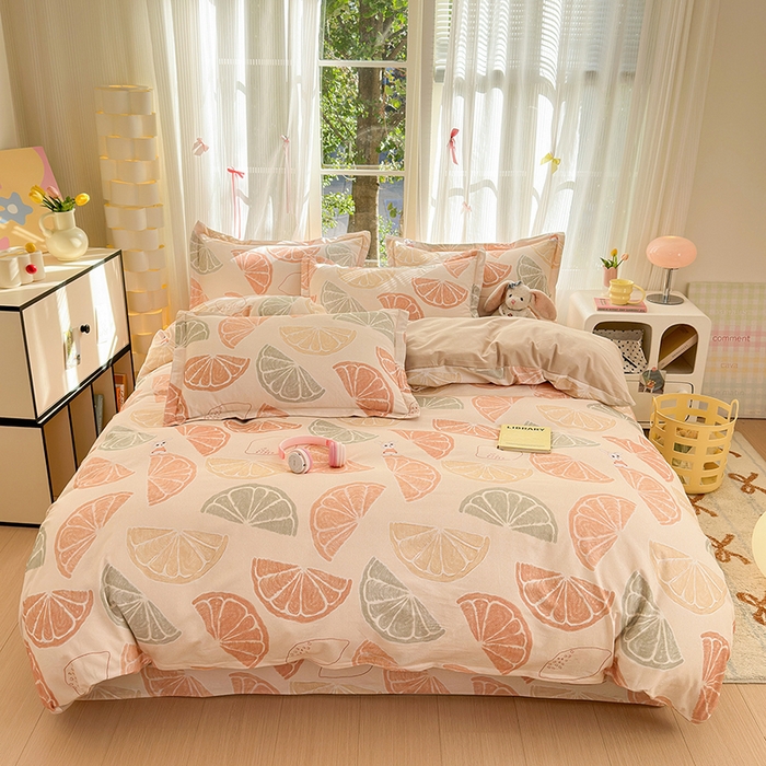 91家纺网 家纺一手货源 找家纺 拾物记 2025新款A类全棉纯棉加厚超柔磨毛四件套（提供 买家秀 质检报告和实验视频） 柚见玉