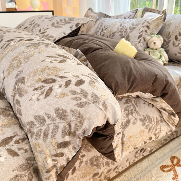 91家纺网 家纺一手货源 找家纺 拾物记 2025新款A类全棉纯棉加厚超柔磨毛四件套（提供 买家秀 质检报告和实验视频） 折枝春山