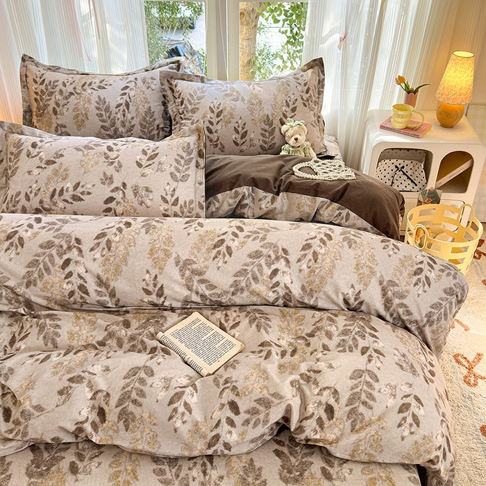 91家纺网 家纺一手货源 找家纺 拾物记 2025新款A类全棉纯棉加厚超柔磨毛四件套（提供 买家秀 质检报告和实验视频） 折枝春山