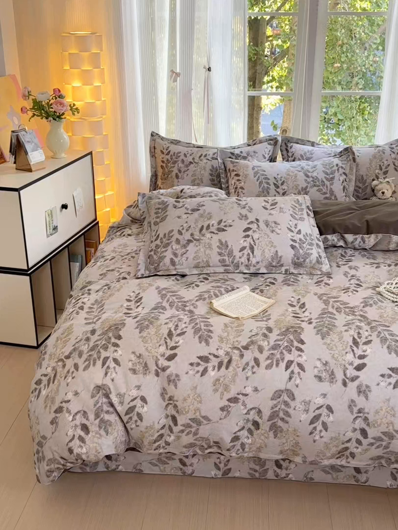 91家纺网 家纺一手货源 找家纺 拾物记 2025新款A类全棉纯棉加厚超柔磨毛四件套（提供 买家秀 质检报告和实验视频） 折枝春山