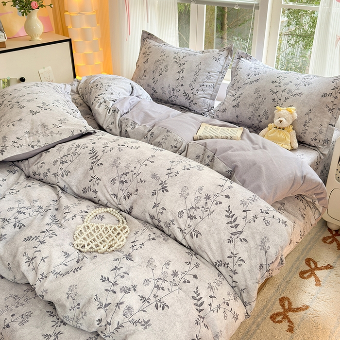 91家纺网 家纺一手货源 找家纺 拾物记 2025新款A类全棉纯棉加厚超柔磨毛四件套（提供 买家秀 质检报告和实验视频） 织梦-灰