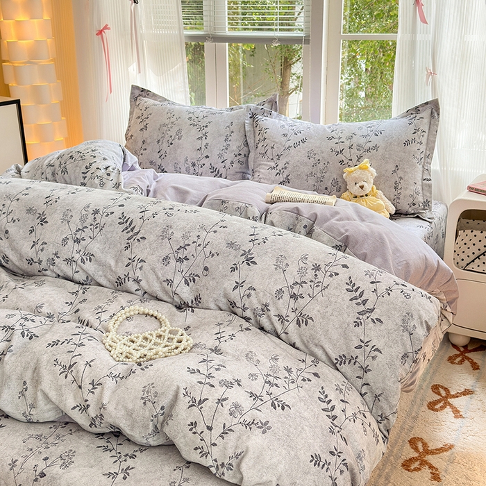 91家纺网 家纺一手货源 找家纺 拾物记 2025新款A类全棉纯棉加厚超柔磨毛四件套（提供 买家秀 质检报告和实验视频） 织梦-灰