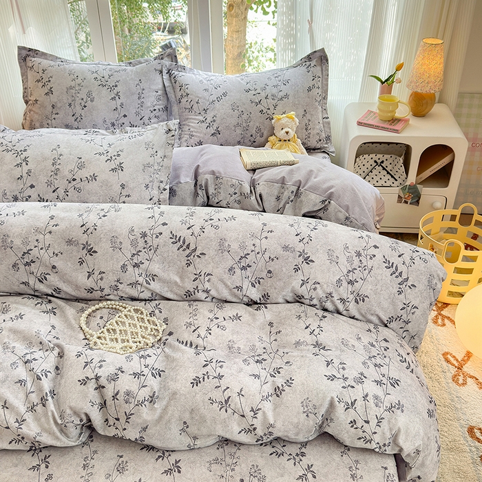 91家纺网 家纺一手货源 找家纺 拾物记 2025新款A类全棉纯棉加厚超柔磨毛四件套（提供 买家秀 质检报告和实验视频） 织梦-灰