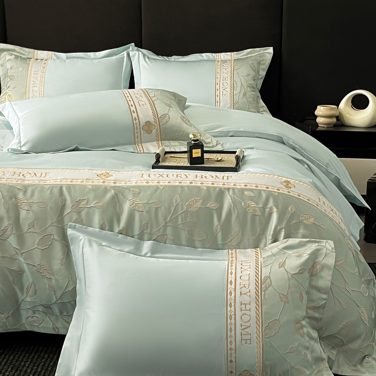 91家纺网 家纺一手货源 找家纺 （总）女子家纺 2025新款A类亲肤棉刺绣拼接四件套-诺言系列