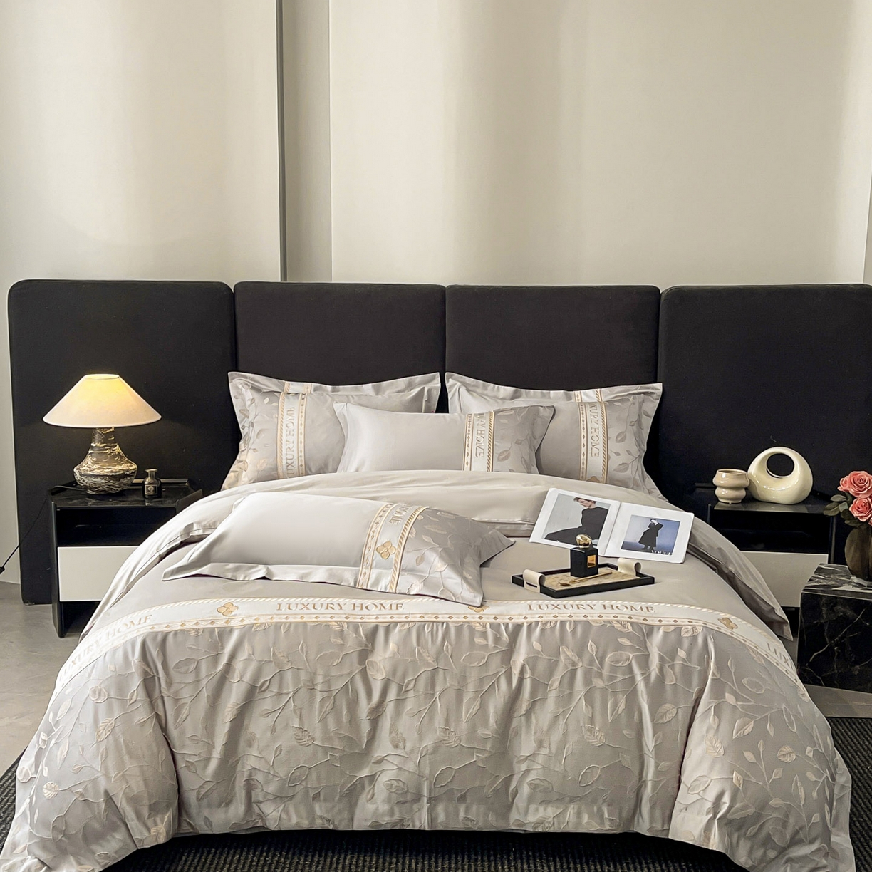 91家纺网 家纺一手货源 找家纺 （总）女子家纺 2025新款A类亲肤棉刺绣拼接四件套-诺言系列