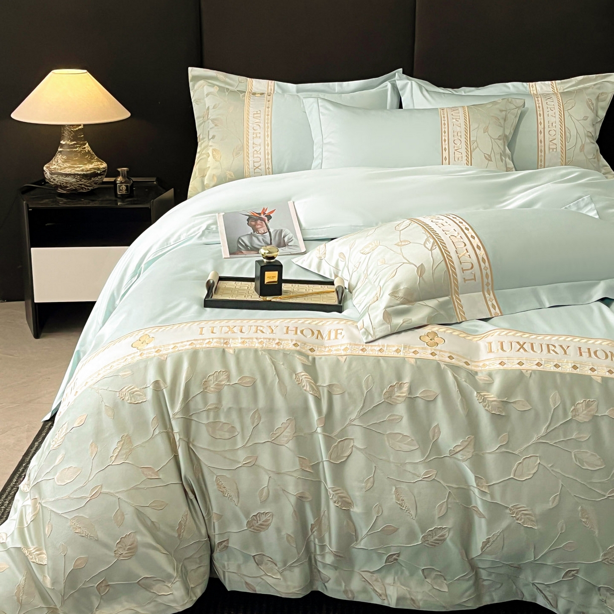 91家纺网 家纺一手货源 找家纺 （总）女子家纺 2025新款A类亲肤棉刺绣拼接四件套-诺言系列