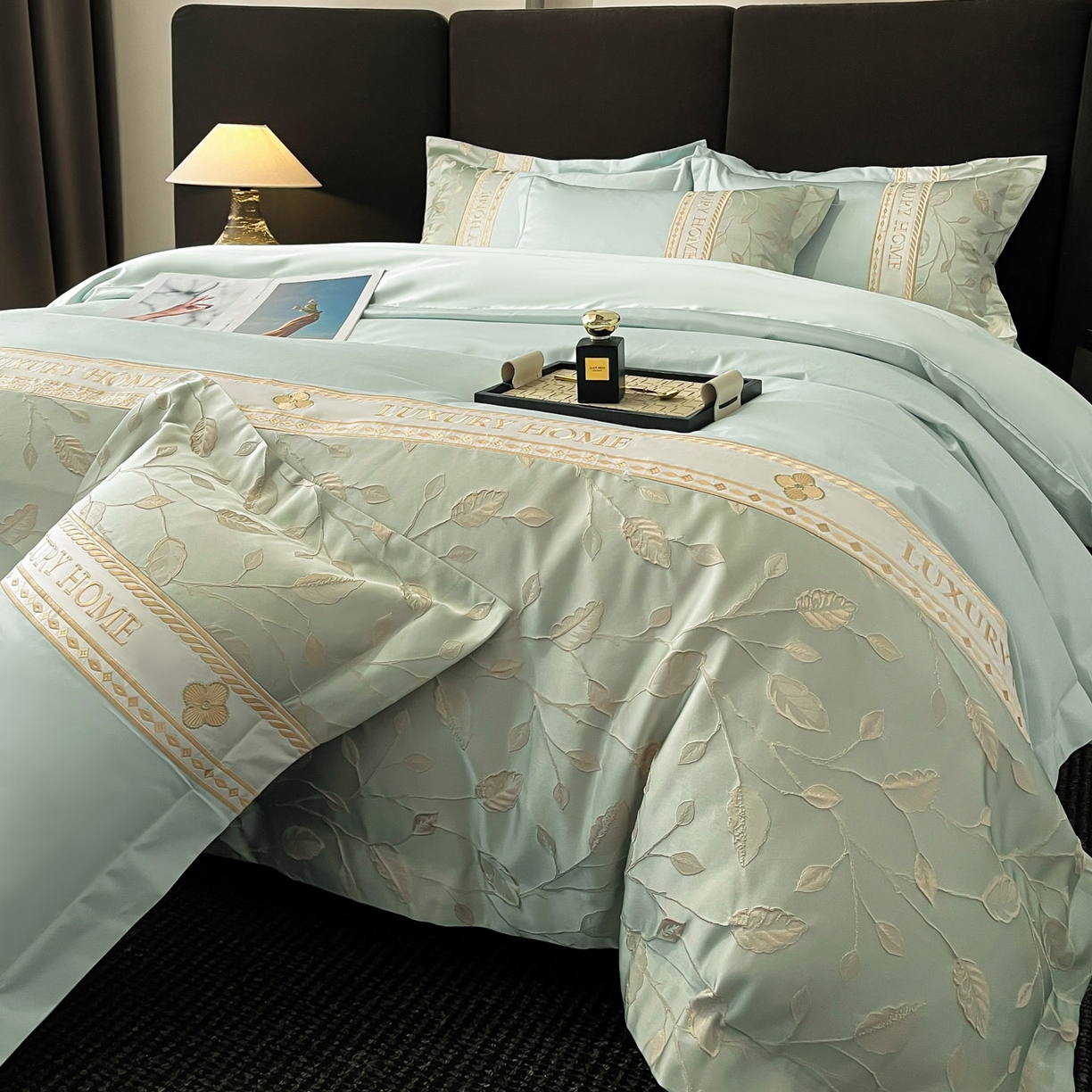 91家纺网 家纺一手货源 找家纺 （总）女子家纺 2025新款A类亲肤棉刺绣拼接四件套-诺言系列