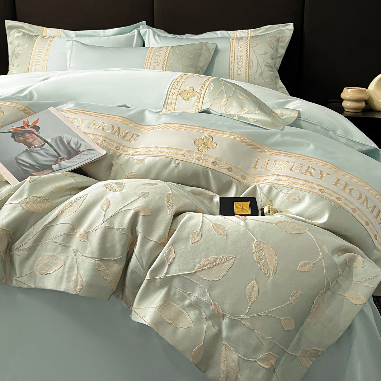 91家纺网 家纺一手货源 找家纺 （总）女子家纺 2025新款A类亲肤棉刺绣拼接四件套-诺言系列