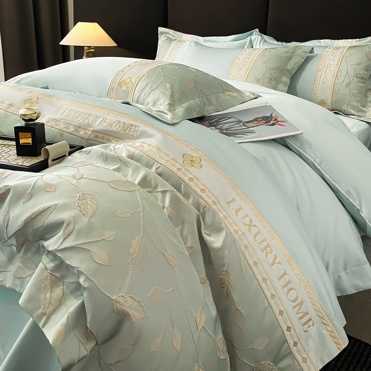 91家纺网 家纺一手货源 找家纺 （总）女子家纺 2025新款A类亲肤棉刺绣拼接四件套-诺言系列