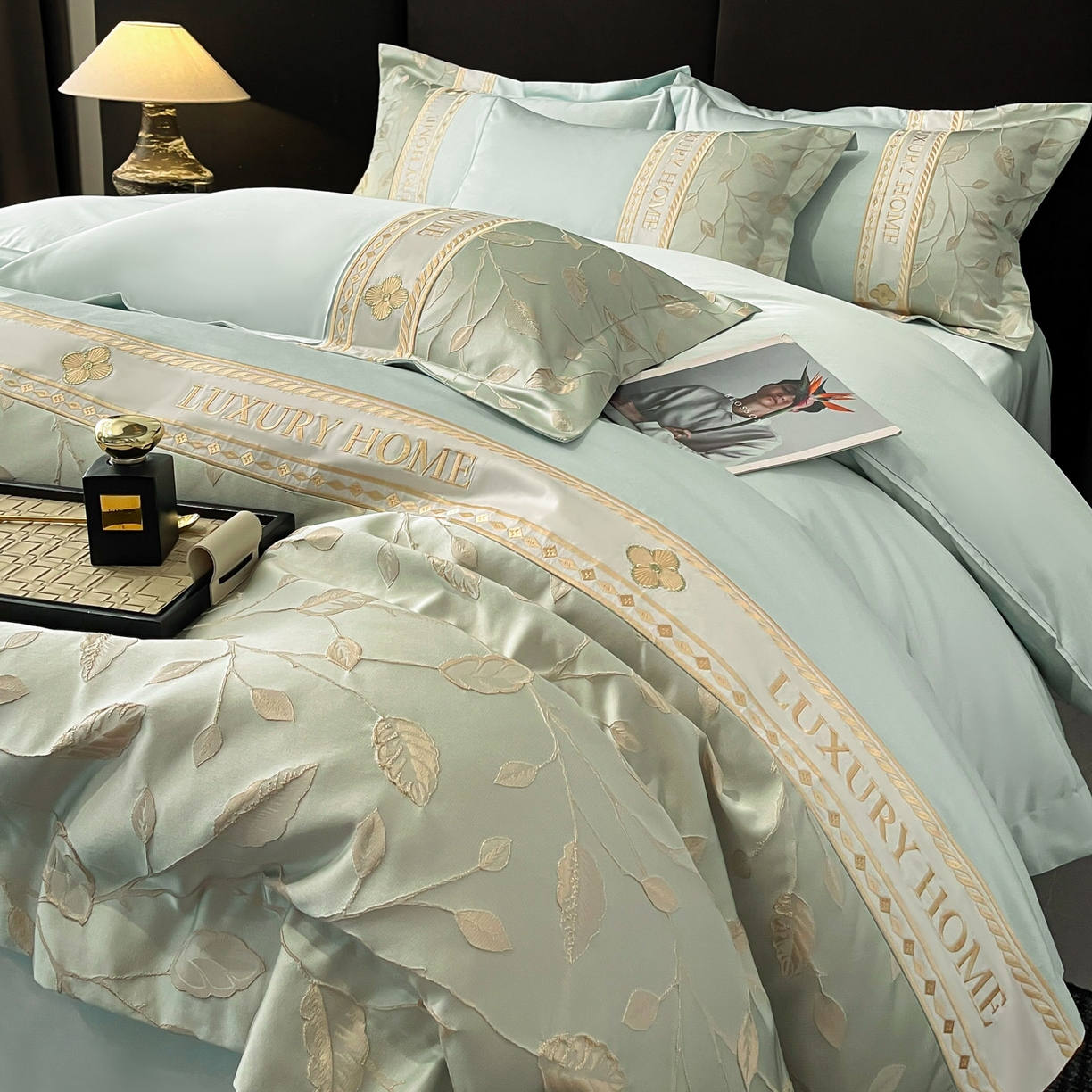 91家纺网 家纺一手货源 找家纺 （总）女子家纺 2025新款A类亲肤棉刺绣拼接四件套-诺言系列