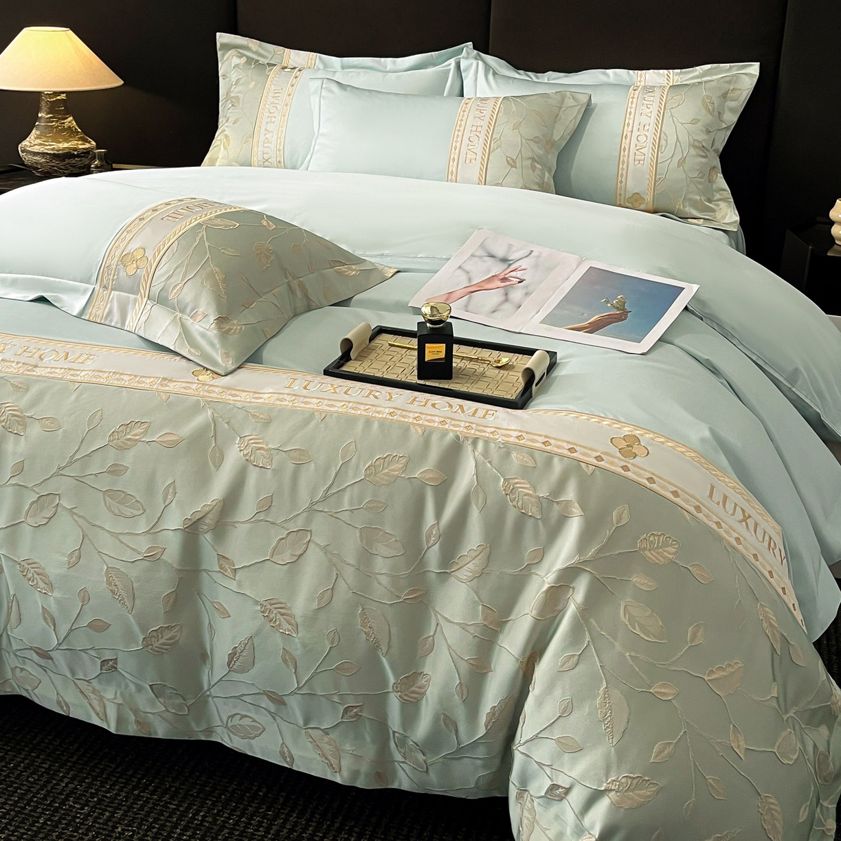 91家纺网 家纺一手货源 找家纺 （总）女子家纺 2025新款A类亲肤棉刺绣拼接四件套-诺言系列