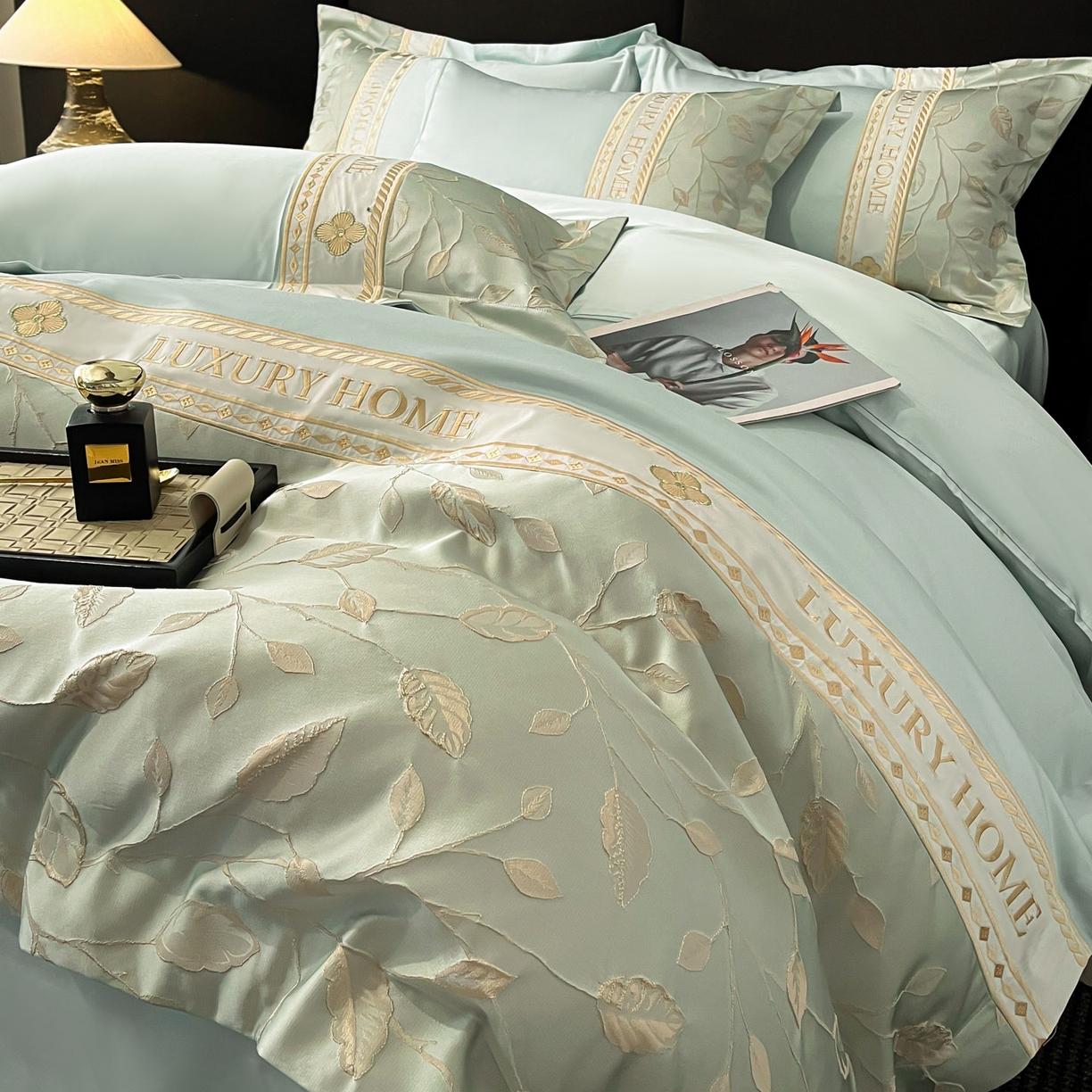 91家纺网 家纺一手货源 找家纺 （总）女子家纺 2025新款A类亲肤棉刺绣拼接四件套-诺言系列