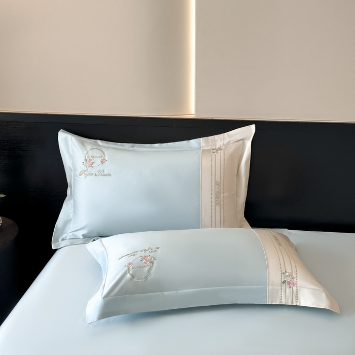 91家纺网 家纺一手货源 找家纺 （总）女子家纺 2025新款A类亲肤棉刺绣系列四件套-邂逅系列