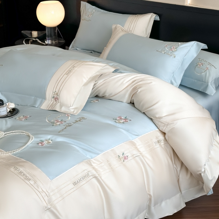 91家纺网 家纺一手货源 找家纺 （总）女子家纺 2025新款A类亲肤棉刺绣系列四件套-邂逅系列