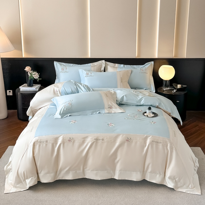 91家纺网 家纺一手货源 找家纺 （总）女子家纺 2025新款A类亲肤棉刺绣系列四件套-邂逅系列