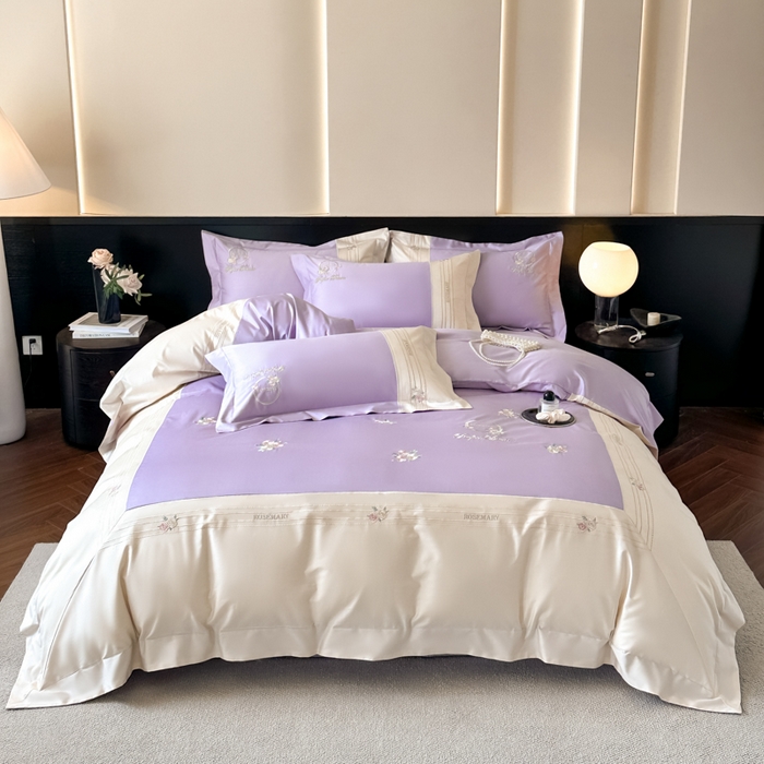 91家纺网 家纺一手货源 找家纺 （总）女子家纺 2025新款A类亲肤棉刺绣系列四件套-邂逅系列