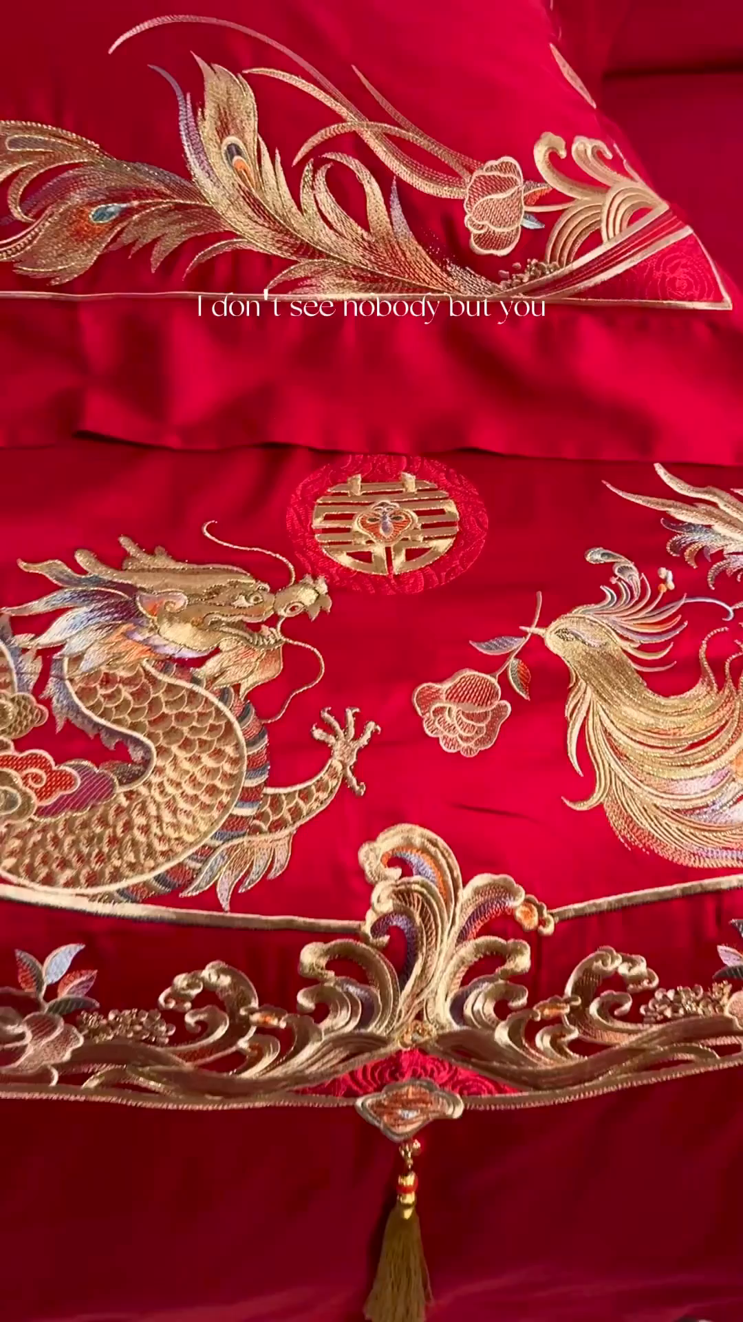 91家纺网 家纺一手货源 找家纺 （总）佳汐蓝家纺 2025新款100支全棉刺绣婚庆四件套-龙凤如意