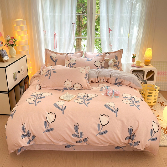 91家纺网 家纺一手货源 找家纺 拾物记 2025新款A类全棉纯棉加厚超柔磨毛单被套（提供买家秀质检报告和实验视频） 千芬里-桔