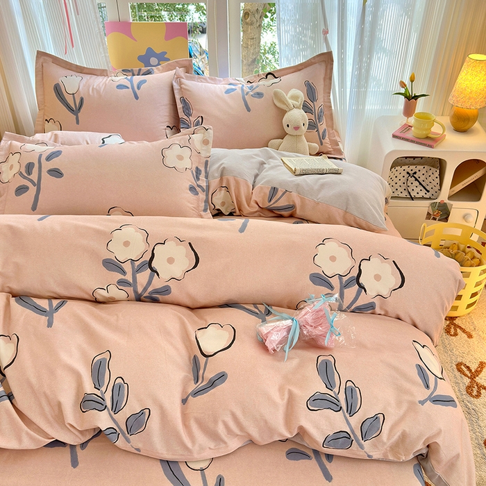 91家纺网 家纺一手货源 找家纺 拾物记 2025新款A类全棉纯棉加厚超柔磨毛单被套（提供买家秀质检报告和实验视频） 千芬里-桔