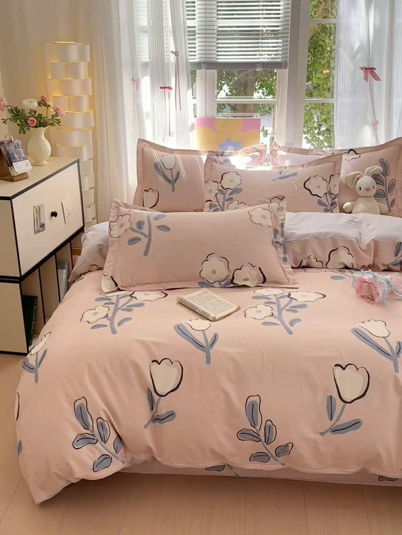 91家纺网 家纺一手货源 找家纺 拾物记 2025新款A类全棉纯棉加厚超柔磨毛单被套（提供买家秀质检报告和实验视频） 千芬里-桔