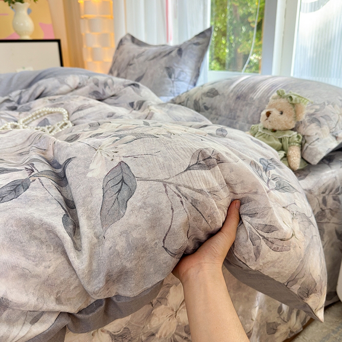 91家纺网 家纺一手货源 找家纺 拾物记 2025新款A类全棉纯棉加厚超柔磨毛单被套（提供买家秀质检报告和实验视频） 琼枝