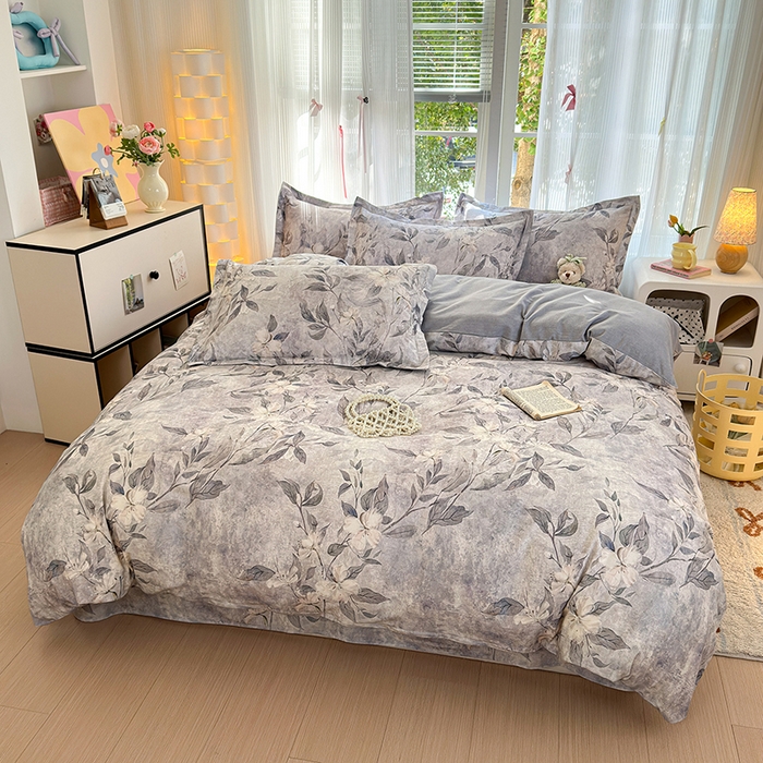 91家纺网 家纺一手货源 找家纺 拾物记 2025新款A类全棉纯棉加厚超柔磨毛单被套（提供买家秀质检报告和实验视频） 琼枝