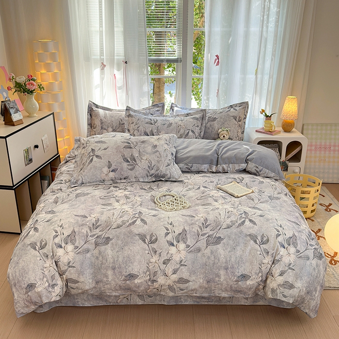 91家纺网 家纺一手货源 找家纺 拾物记 2025新款A类全棉纯棉加厚超柔磨毛单被套（提供买家秀质检报告和实验视频） 琼枝