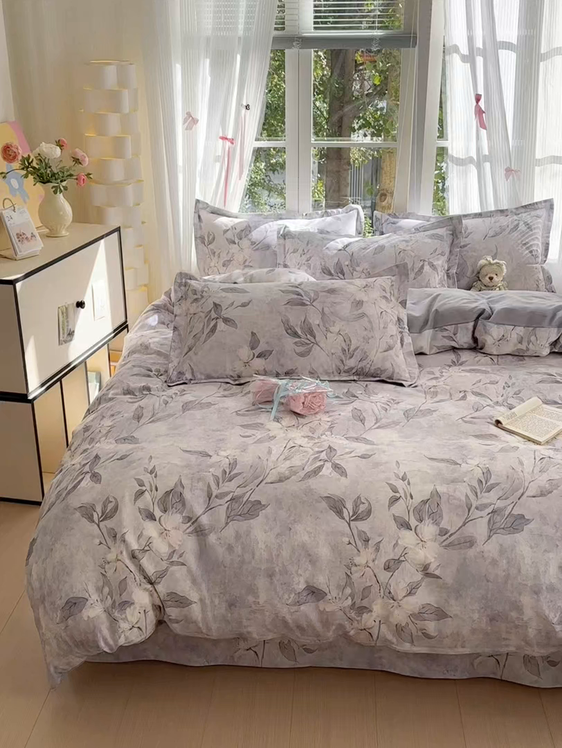 91家纺网 家纺一手货源 找家纺 拾物记 2025新款A类全棉纯棉加厚超柔磨毛单被套（提供买家秀质检报告和实验视频） 琼枝