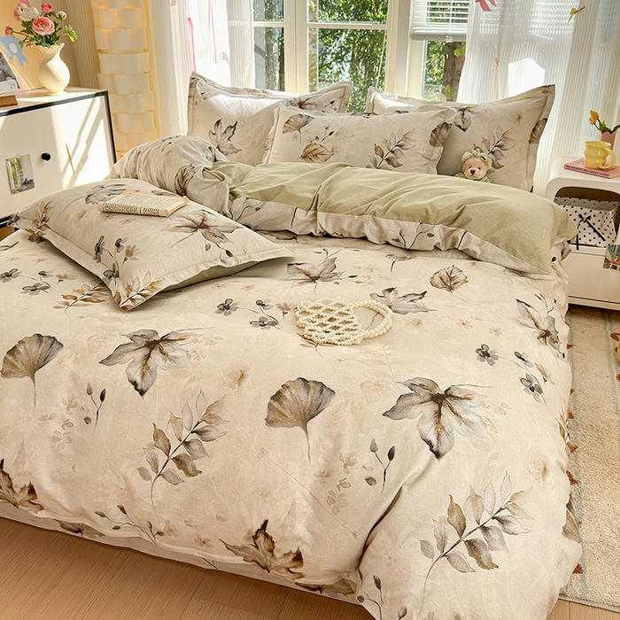 91家纺网 家纺一手货源 找家纺 拾物记 2025新款A类全棉纯棉加厚超柔磨毛单被套（提供买家秀质检报告和实验视频） 衫叶