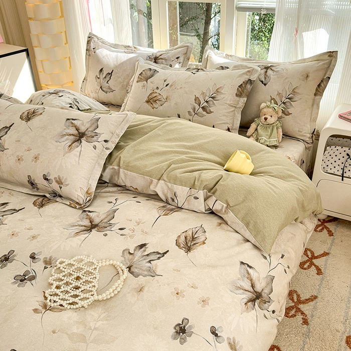 91家纺网 家纺一手货源 找家纺 拾物记 2025新款A类全棉纯棉加厚超柔磨毛单被套（提供买家秀质检报告和实验视频） 衫叶