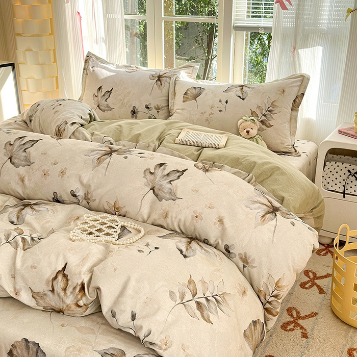 91家纺网 家纺一手货源 找家纺 拾物记 2025新款A类全棉纯棉加厚超柔磨毛单被套（提供买家秀质检报告和实验视频） 衫叶