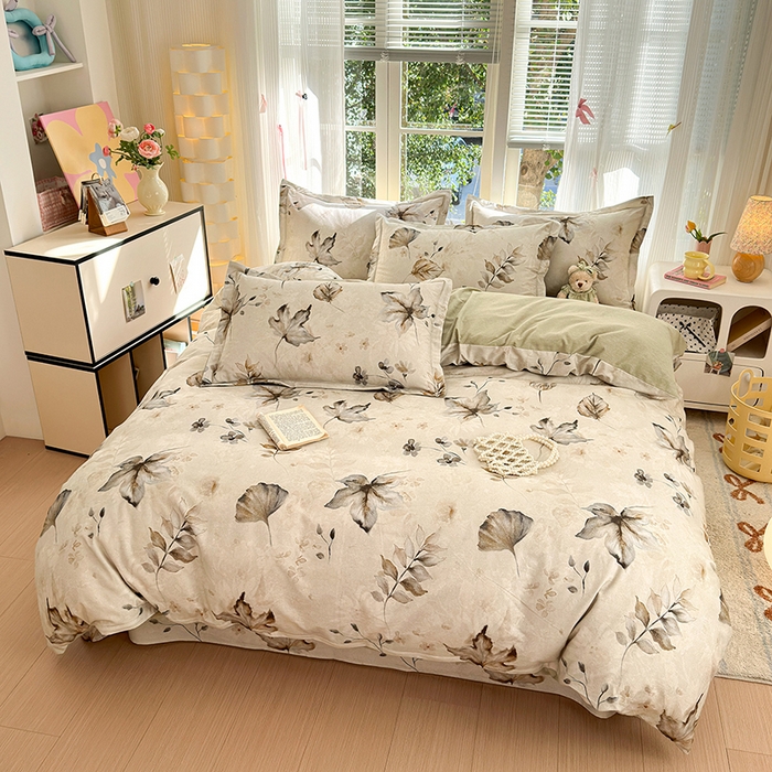 91家纺网 家纺一手货源 找家纺 拾物记 2025新款A类全棉纯棉加厚超柔磨毛单被套（提供买家秀质检报告和实验视频） 衫叶