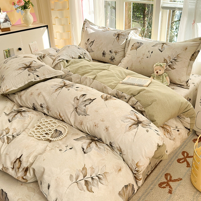 91家纺网 家纺一手货源 找家纺 拾物记 2025新款A类全棉纯棉加厚超柔磨毛单被套（提供买家秀质检报告和实验视频） 衫叶