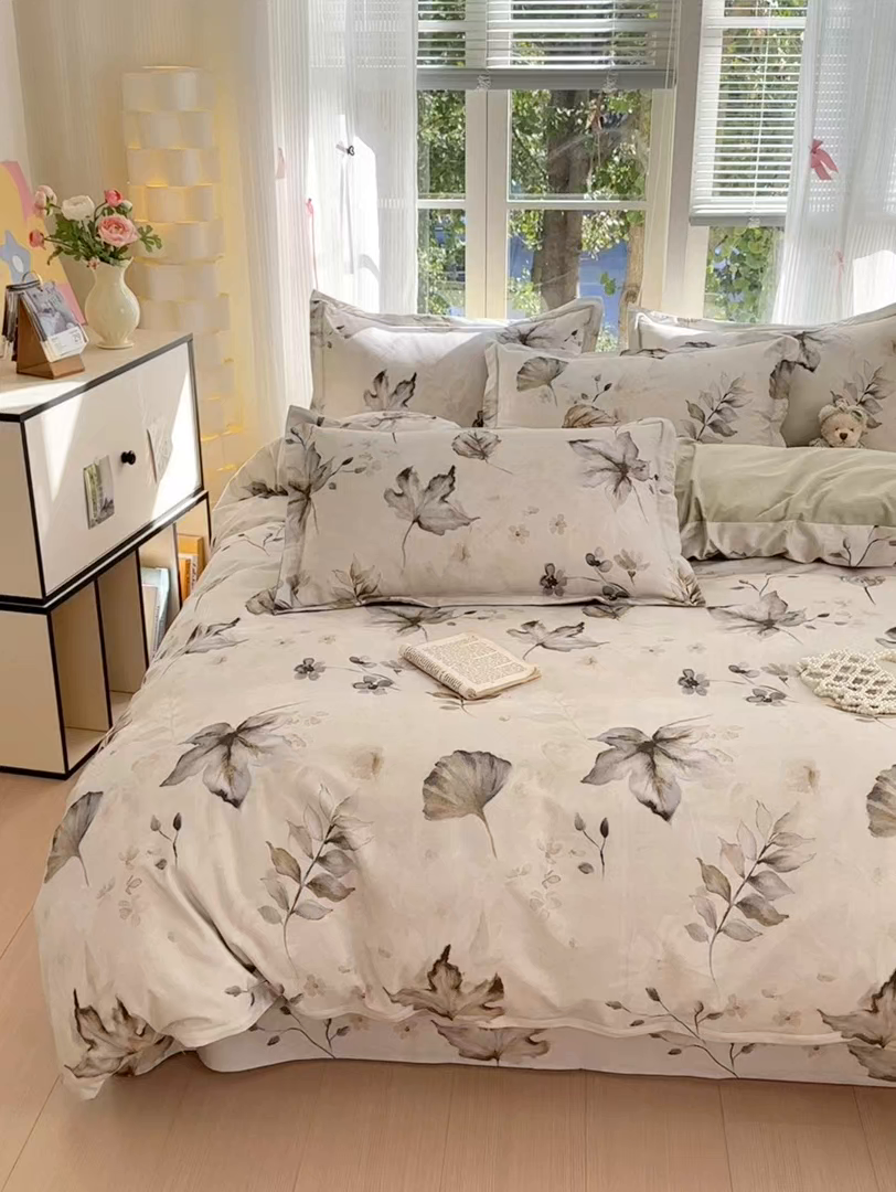 91家纺网 家纺一手货源 找家纺 拾物记 2025新款A类全棉纯棉加厚超柔磨毛单被套（提供买家秀质检报告和实验视频） 衫叶