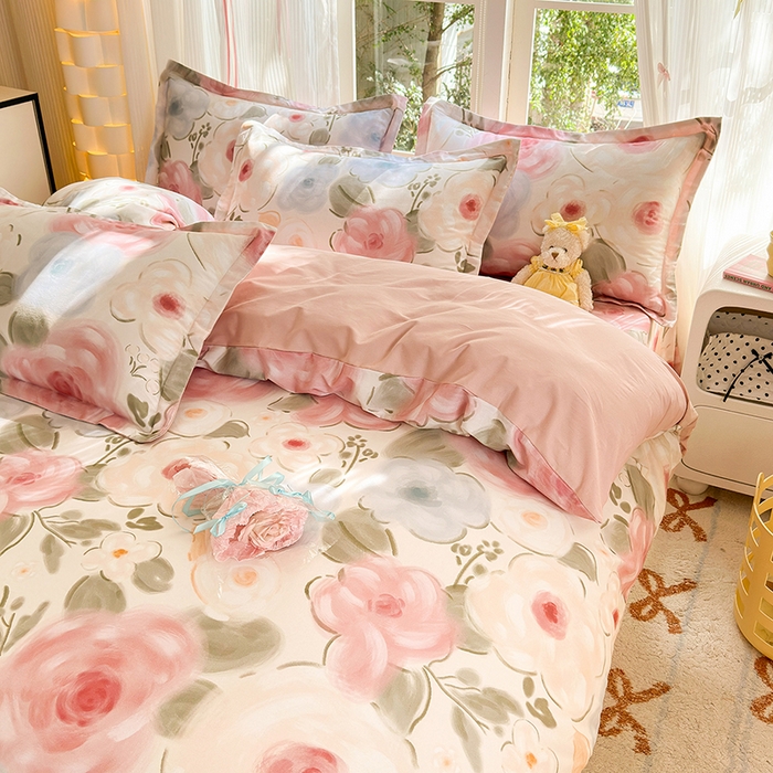 91家纺网 家纺一手货源 找家纺 拾物记 2025新款A类全棉纯棉加厚超柔磨毛单被套（提供买家秀质检报告和实验视频） 桃汐-粉