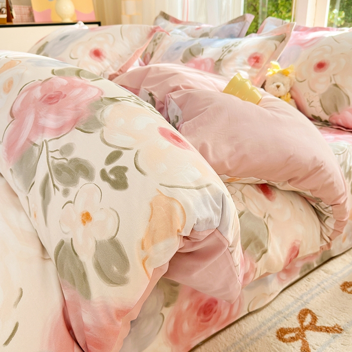 91家纺网 家纺一手货源 找家纺 拾物记 2025新款A类全棉纯棉加厚超柔磨毛单被套（提供买家秀质检报告和实验视频） 桃汐-粉