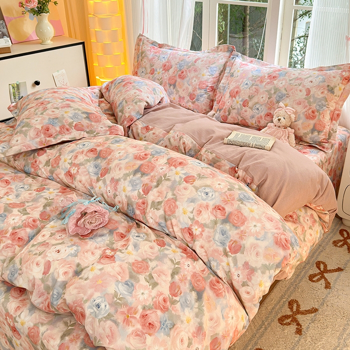 91家纺网 家纺一手货源 找家纺 拾物记 2025新款A类全棉纯棉加厚超柔磨毛单被套（提供买家秀质检报告和实验视频） 甜梦茶语